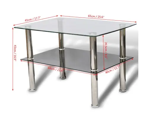 Klaasist Kohvilaud Kahe Tasapinnaga