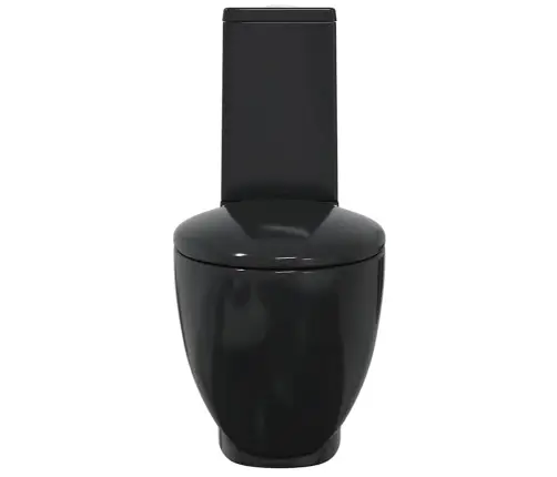 Keramikas Tualetes Pods, Melns, Aizmugurējā Ūdens Plūsma Vidaxl
