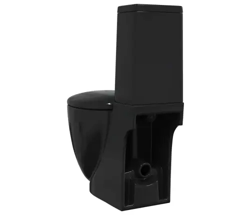 Keramikas Tualetes Pods, Melns, Aizmugurējā Ūdens Plūsma Vidaxl