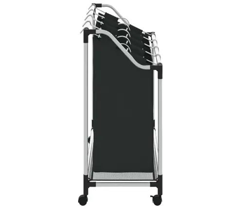 Veļas Grozs Ar 4 Nodalījumiem Melns Ar Pelēku