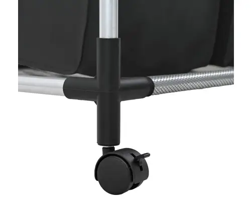 Veļas Grozs Ar 4 Nodalījumiem Melns Ar Pelēku