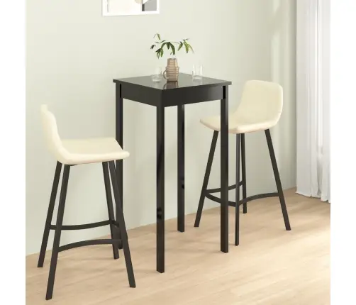 Bāra Galds, 55X55X107 Cm, Melns Mdf Vidaxl