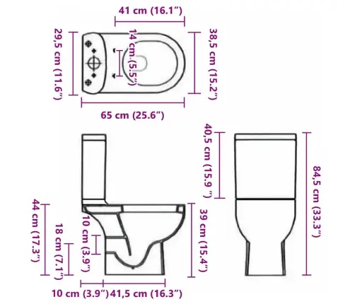 Tualetas, Apvalus, Baltas