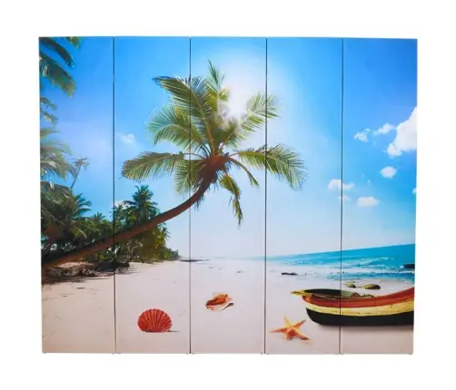 Istabas Aizslietnis, 200X170 Cm, Saliekams, Pludmales Ainava  Vidaxl