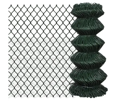 Stiepļu Žogs, Tērauds, 0,8X25 M, Zaļš Vidaxl