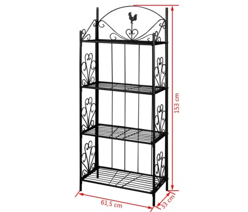 Tērauda Plaukts Augiem Melns Tērauda Plaukts Augiem Melns