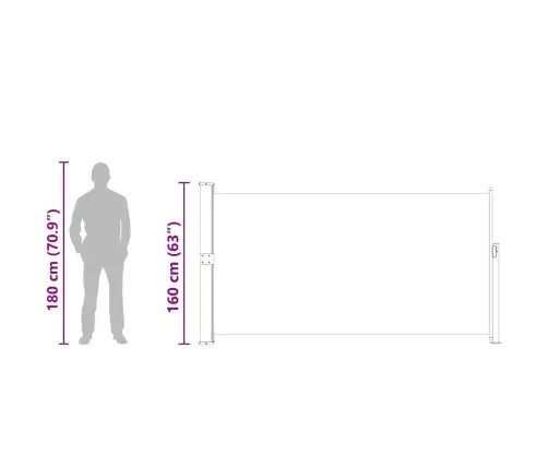 Izvelkama Terases Sānu Markīze, 160X300 Cm, Melna  Vidaxl