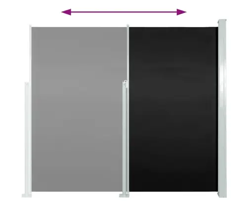 Izvelkama Terases Sānu Markīze, 160X300 Cm, Melna  Vidaxl