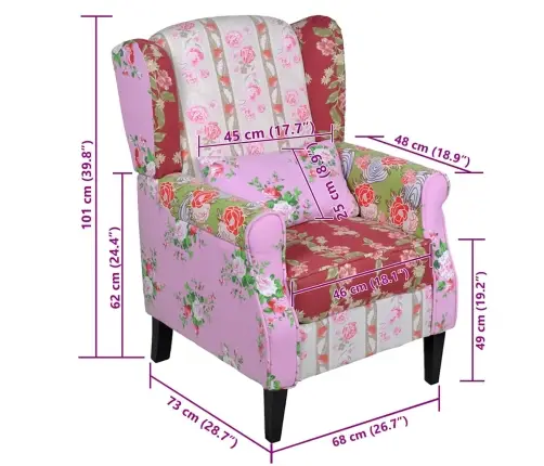 Atpūtas Krēsls Ar Tekstilmozaīkas Apdari  Vidaxl