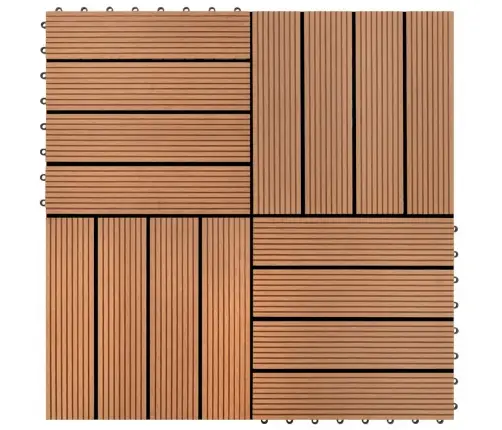 Wpc Flīzes Terasēm 30X30Cm 11 Gab (1M² ) Brūnas