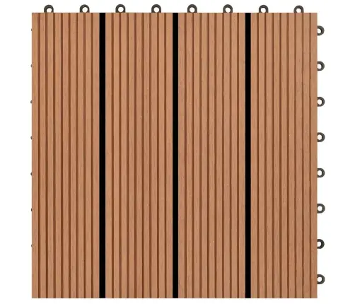Wpc Flīzes Terasēm 30X30Cm 11 Gab (1M² ) Brūnas