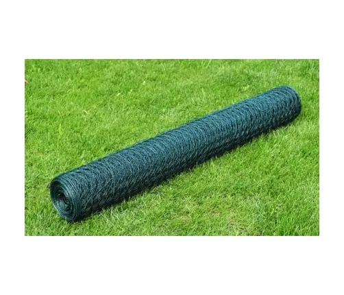 Stiepļu Žogs Ar Pvc Pārklājumu, 25X0,5 M, Zaļš Vidaxl