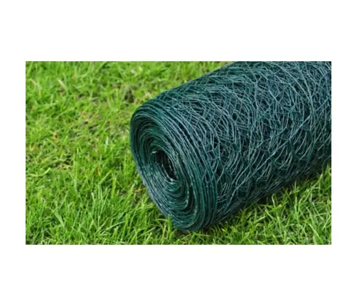 Stiepļu Žogs, Ar Pvc Pārklājumu, 25X1 M, Zaļš Vidaxl
