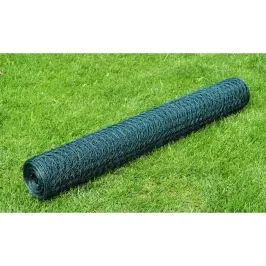 Stiepļu Žogs, Ar Pvc Pārklājumu, 25X1 M, Zaļš Vidaxl