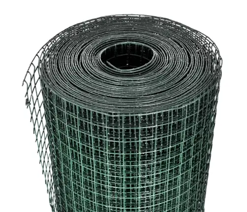 Stiepļu Žogs, Cinkots, Ar Pvc Pārklājumu, 25X1 M, Zaļš Vidaxl