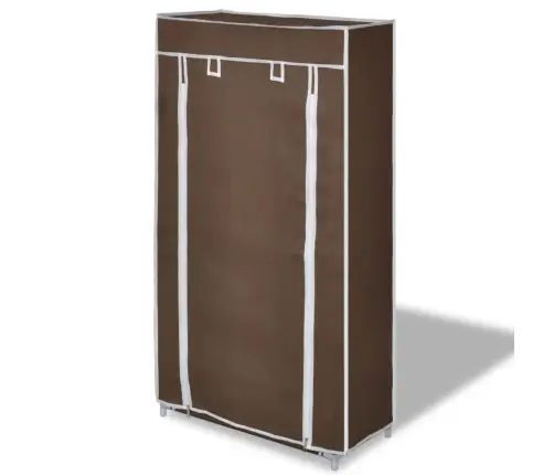 Auduma Apavu Skapis Ar Aizdari 58 X 28 X 106 Cm Brūns