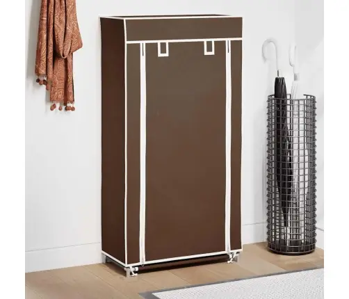 Auduma Apavu Skapis Ar Aizdari 58 X 28 X 106 Cm Brūns