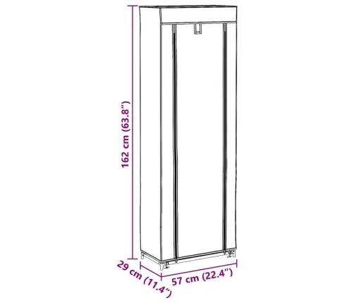 Kangast Kingakapp 57 X 29 X 162 Cm Pruun