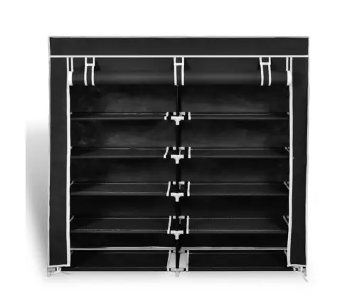 Apavu Skapis Ar Pārsegu, 115X28X110 Cm, Melns Audums