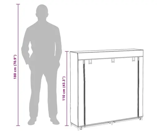 Medžiaginė Batų Spintelė Su Apdangalu, 115X28X110cm Ruda