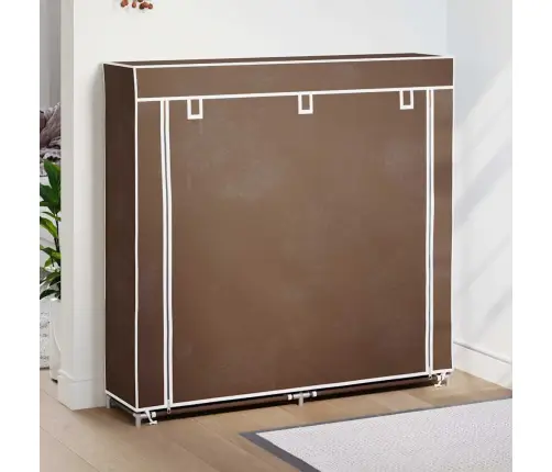 Medžiaginė Batų Spintelė Su Apdangalu, 115X28X110cm Ruda