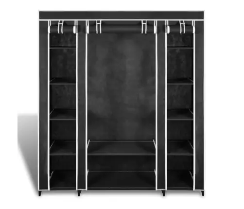 Kangast Kapp Sektsioonide Ja Torudega 45 X 150 X 176 cm Must