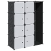 Moduļu Skapis Ar 9 Plauktiem, 109X36,5X143 Cm, Melnbalts  Vidaxl