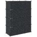 Moduļu Skapis Ar 9 Plauktiem, 109X36,5X143 Cm, Melnbalts  Vidaxl