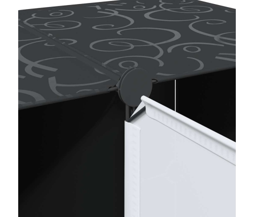 Moduļu Skapis Ar 9 Plauktiem, 109X36,5X143 Cm, Melnbalts  Vidaxl