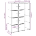 Moduļu Skapis Ar 9 Plauktiem, 109X36,5X143 Cm, Melnbalts  Vidaxl