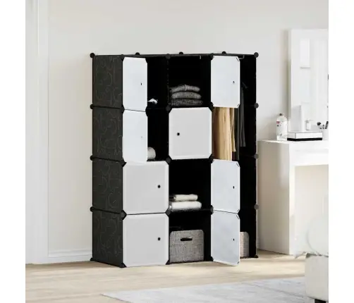 Kapp 9 Sektsiooniga, Must Ja Valge, 109X36,5X143 Cm