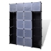 Moduļu Skapis Ar 14 Plauktiem, Melnbalts, 37X146X180,5 Cm Vidaxl