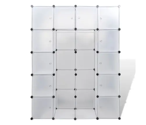 Moduļu Skapis Ar 14 Plauktiem, Balts, 37X146X180,5 Cm Vidaxl