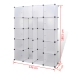 Moduļu Skapis Ar 14 Plauktiem, Balts, 37X146X180,5 Cm Vidaxl