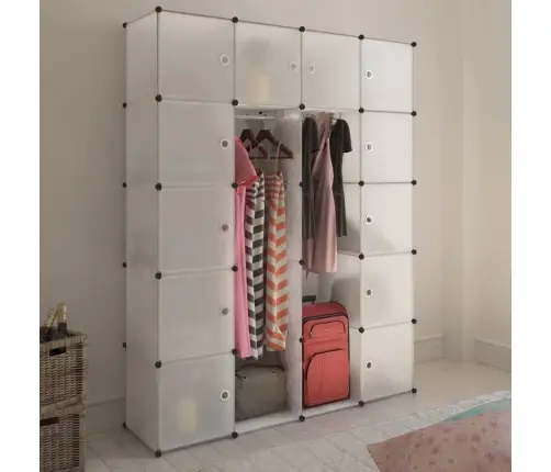 Moduļu Skapis Ar 14 Plauktiem, Balts, 37X146X180,5 Cm Vidaxl