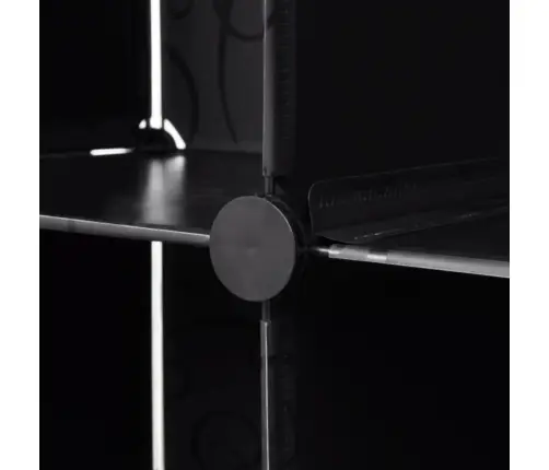 Moduļu Skapis Ar 18 Plauktiem, Melnbalts, 37X146X180,5 Cm Vidaxl