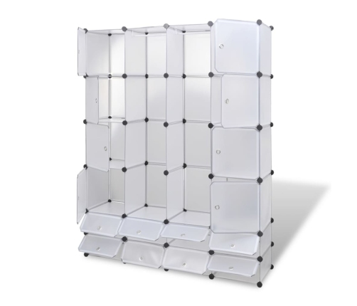 Modulinė Spinta, 18 Skyrių, Balta 37 X 146 X 180,5 Cm