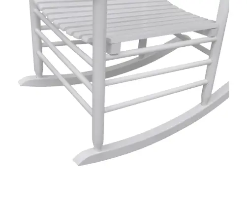 Šūpuļkrēsls Ar Izliektu Sēdekli, Balts Koks Vidaxl