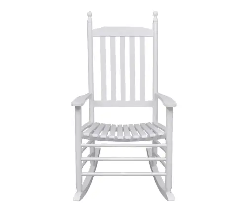 Šūpuļkrēsls Ar Izliektu Sēdekli, Balts Koks Vidaxl