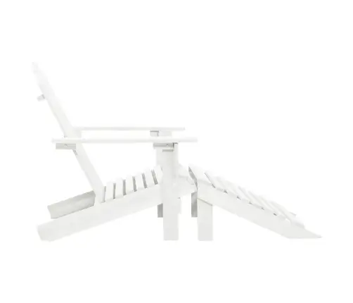 Sodo Kėdė Su Atrama Kojoms, Balta, Medinė Sodo Kėdė Su Atrama Kojoms, Balta, Medinė