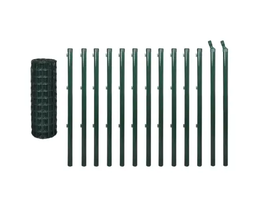 Euro Stiepļu Žogs, Tērauds, 25X0,8 M, Zaļš Vidaxl