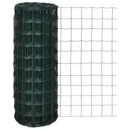 Euro Stiepļu Žogs, Tērauds, 25X1,0 M, Zaļš Vidaxl