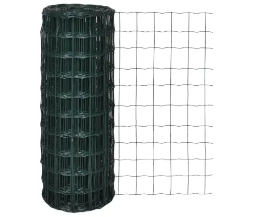 Euro Stiepļu Žogs, Tērauds, 25X1,0 M, Zaļš Vidaxl