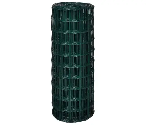 Euro Stiepļu Žogs, Tērauds, 25X1,0 M, Zaļš Vidaxl