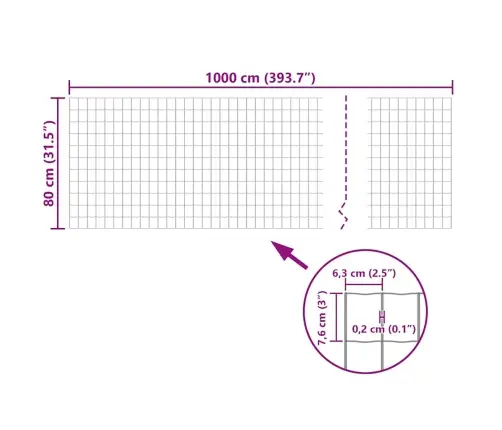 Euro Tvoros Komplektas, Žalias, 10X0,8M, Plienas