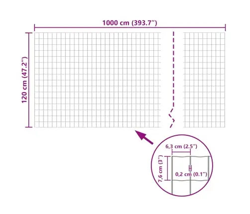 Euro Stiepļu Žogs, Tērauds, 10X1,2 M, Zaļš Vidaxl