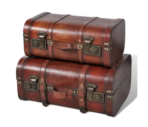 Koferi, 2 Gab., Senlaicīgs Stils, Brūns Koks  Vidaxl