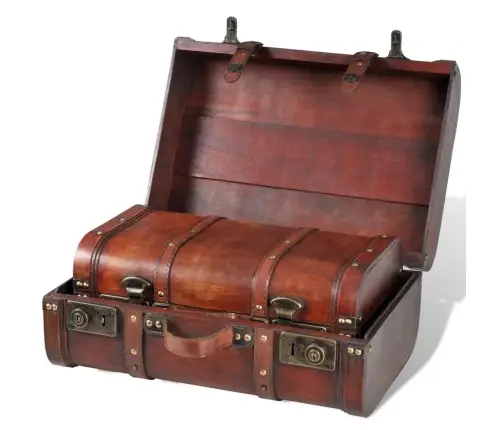 Koferi, 2 Gab., Senlaicīgs Stils, Brūns Koks  Vidaxl