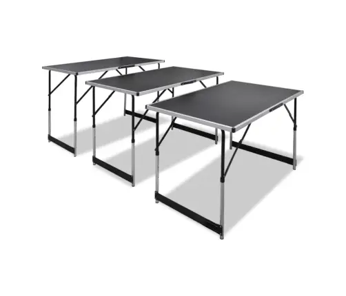 Darba Galdi, 3 Gab., Saliekami, Regulējami Augstumā  Vidaxl