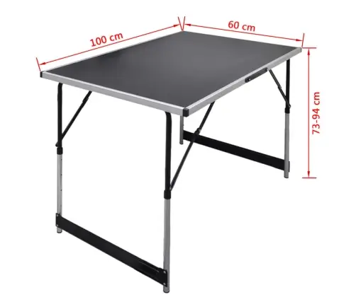 Darba Galdi, 3 Gab., Saliekami, Regulējami Augstumā  Vidaxl